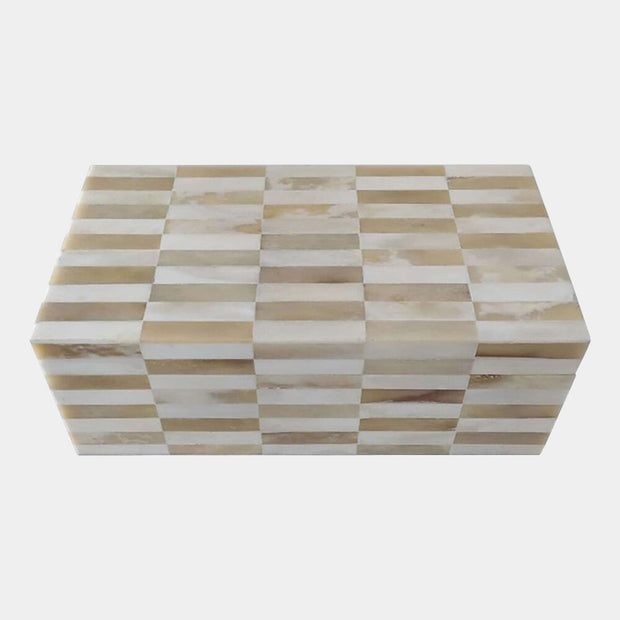 Large Alternare Bone Box- Cream and Brown