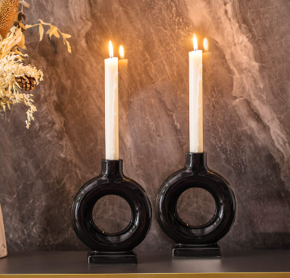 Donut Candle Holder-Black