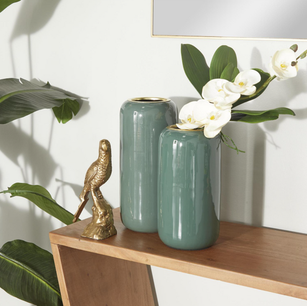 Green Metal Decorative Vase