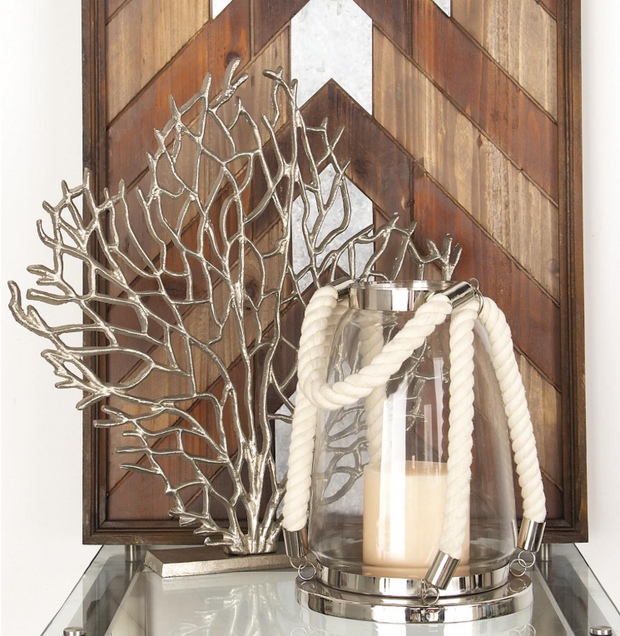 Silver Metal Coral Sculpture