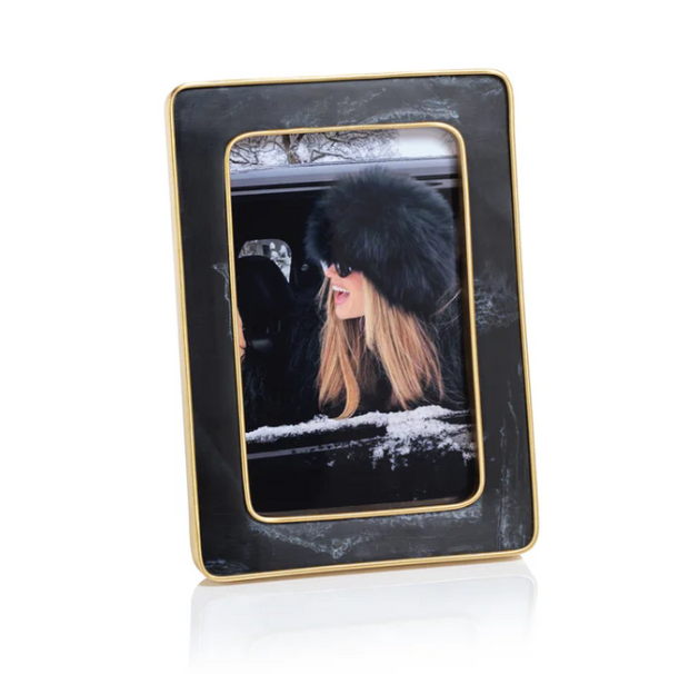 Marbled Black Resin Photo Frame