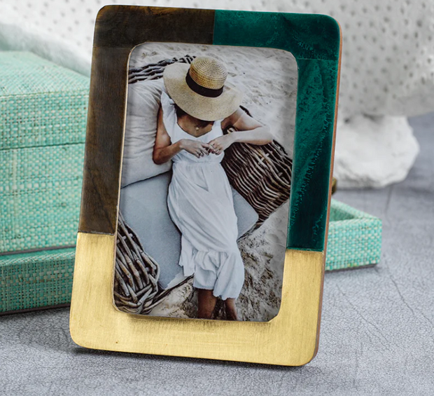 Malachite Green and Brown Photo Frame 4x6