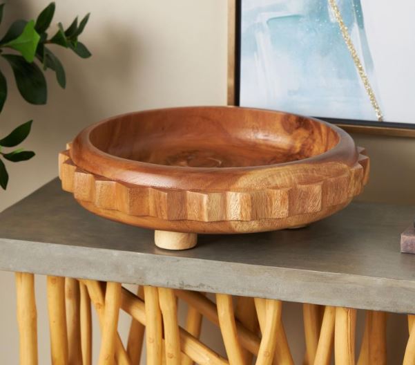 Teak Gear Bowl w/ Legs