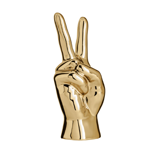 PEACE Gesture Hand Sculpture - Gold
