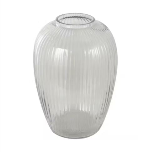 Fluted Ribbed Glass Vase