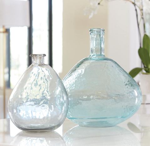 Blue Recycled Glass Vase