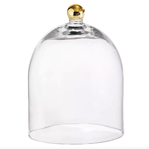 Glass Cloche w/ Gold Knob