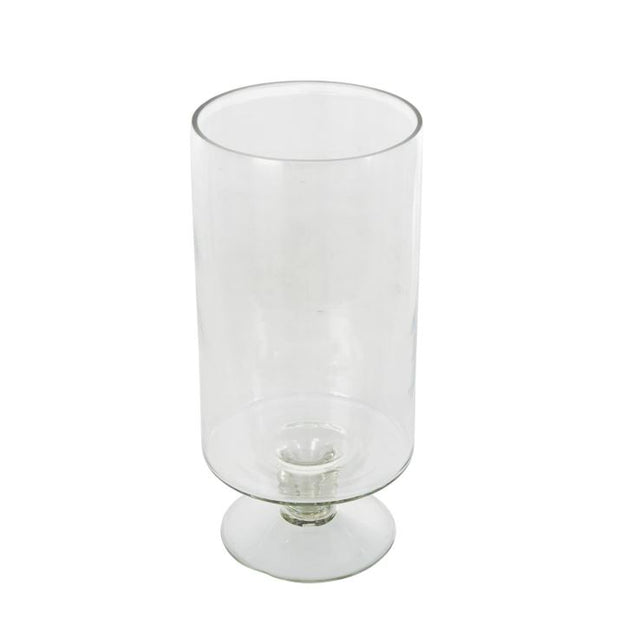 Glass Candle Holder with Elevated Base