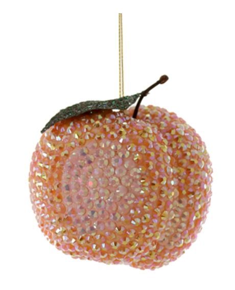 Jeweled Peach Ornament