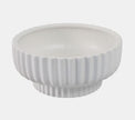 Ridged Pedestal Bowl - White
