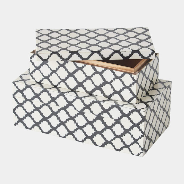 Moroccan Resin Black and White Box