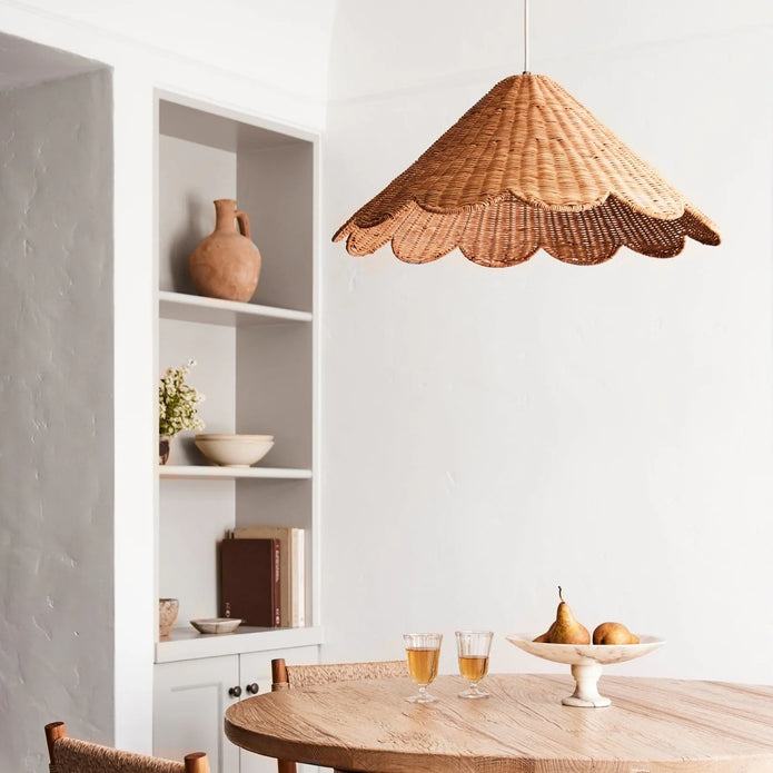 Maude Rattan Scallop Pendant
