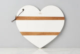 White Mod Heart Charcuterie Board