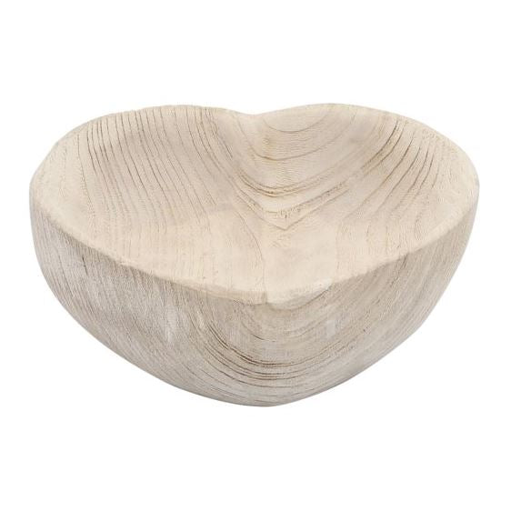 Natural Wooden Heart Bowl - Large