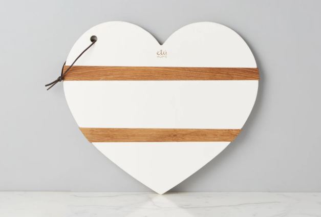 White Mod Heart Charcuterie Board