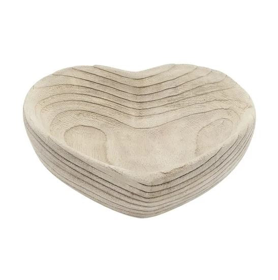 Natural Wooden Heart Bowl - Small