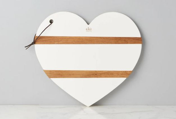 White Mod Heart Charcuterie Board