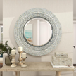 Gray Mother of Pearl Shell Mirror