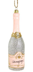 Glitter Champagne Ornament – Silver