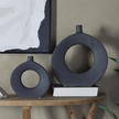 Black Ceramic Donut Vase