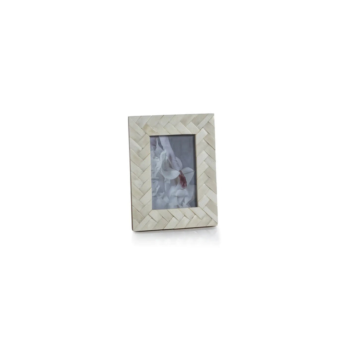 White Bone Braided Frame - 4x6