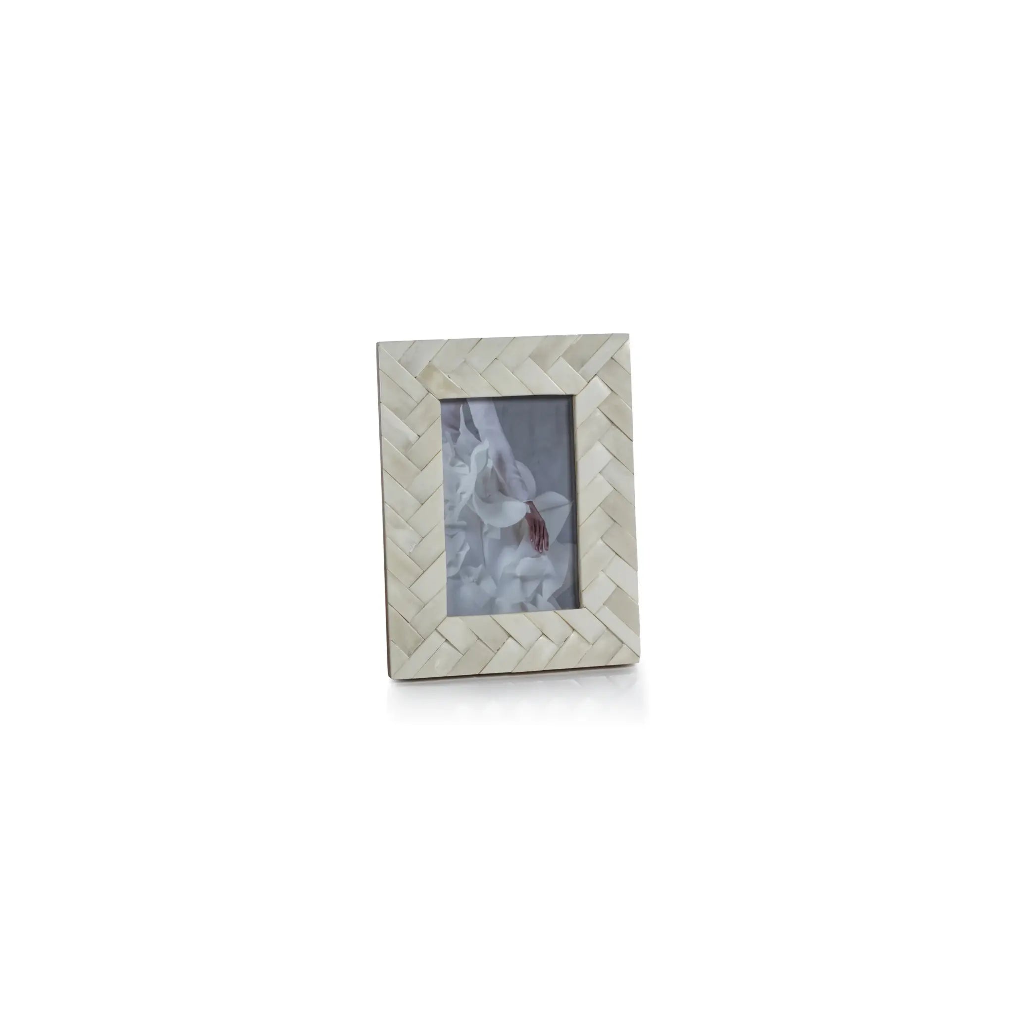 White Bone Braided Frame - 4x6
