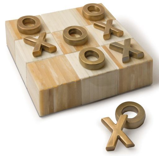 Tic Tac Toe Flat Board – Brass