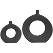 Black Ceramic Donut Vase