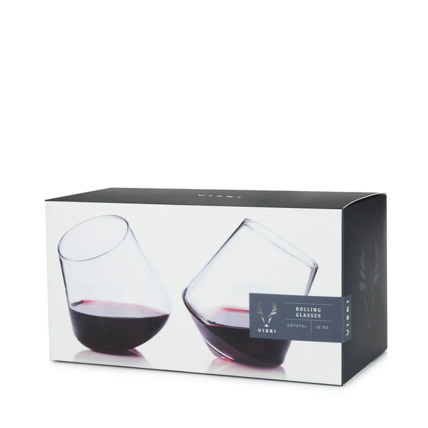 Rolling Crystal Wine Glasses – Set of 2