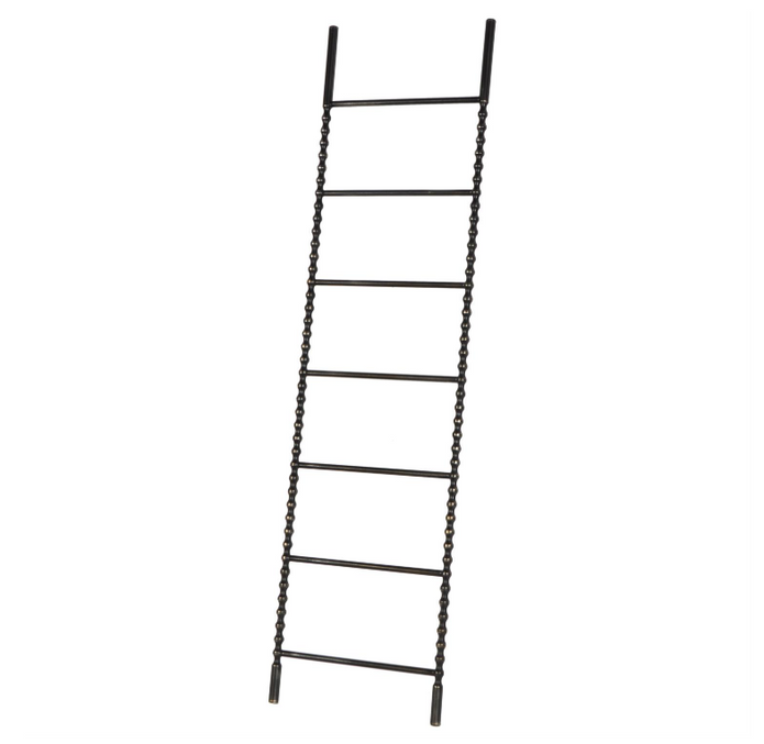 Black Metal Rung Decor Ladder