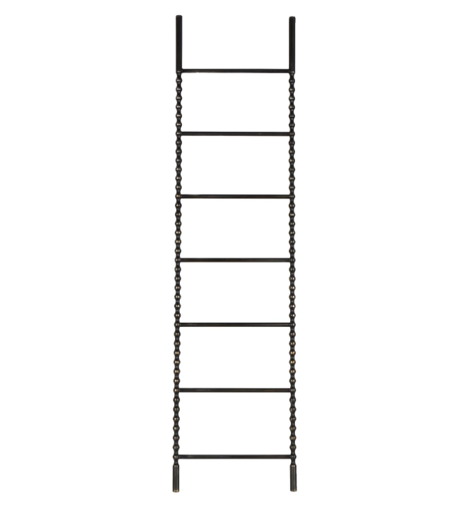 Black Metal Rung Decor Ladder