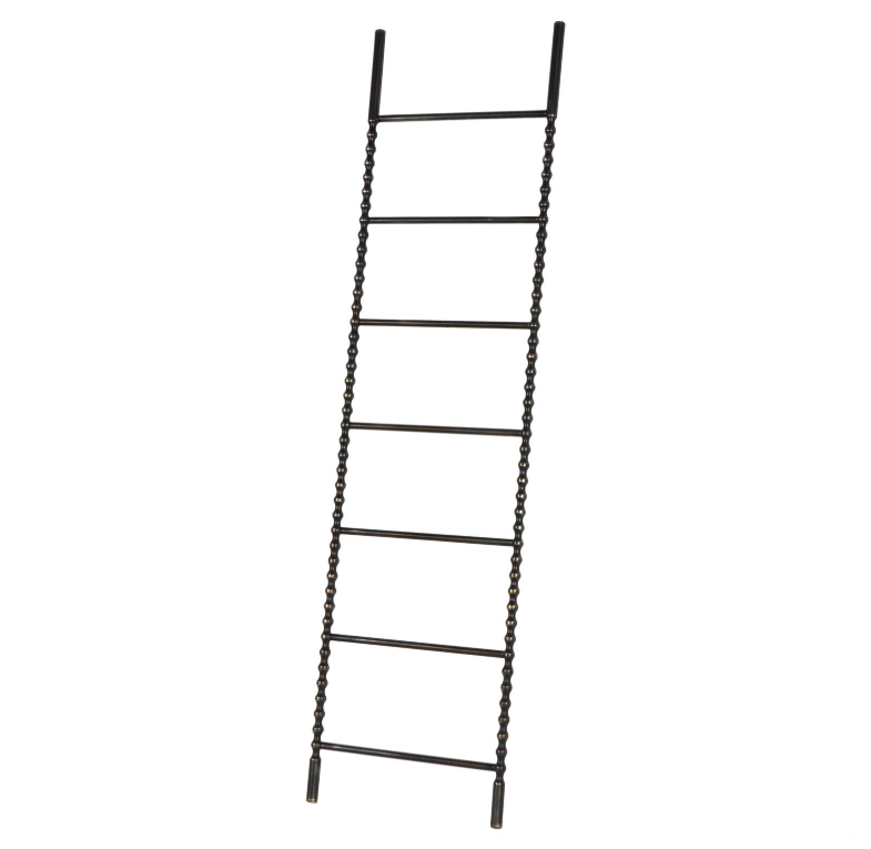 Black Metal Rung Decor Ladder