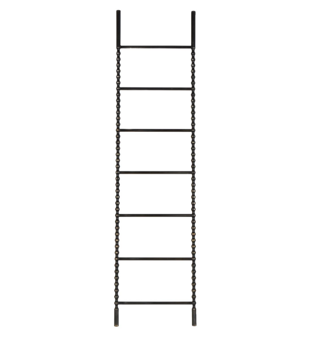 Black Metal Rung Decor Ladder