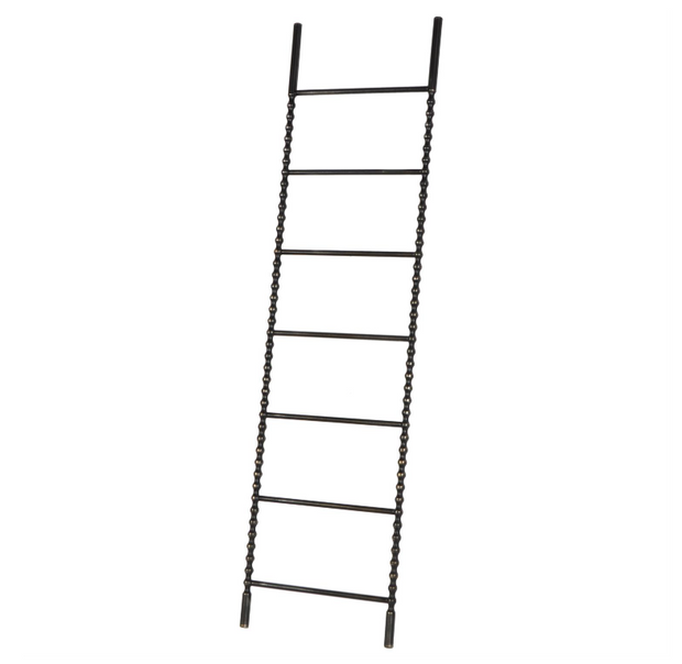 Black Metal Rung Decor Ladder