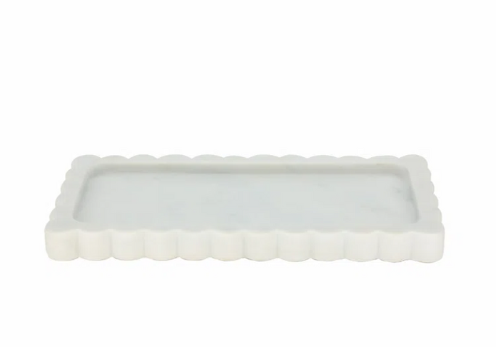 Marble Scallop Edge Tray