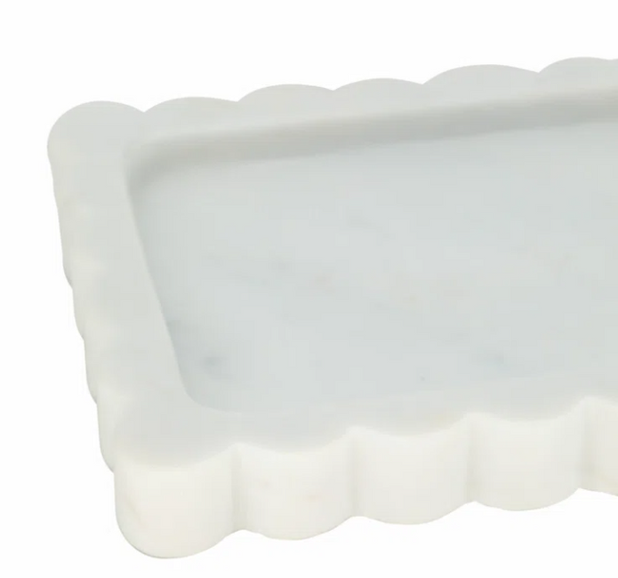Marble Scallop Edge Tray