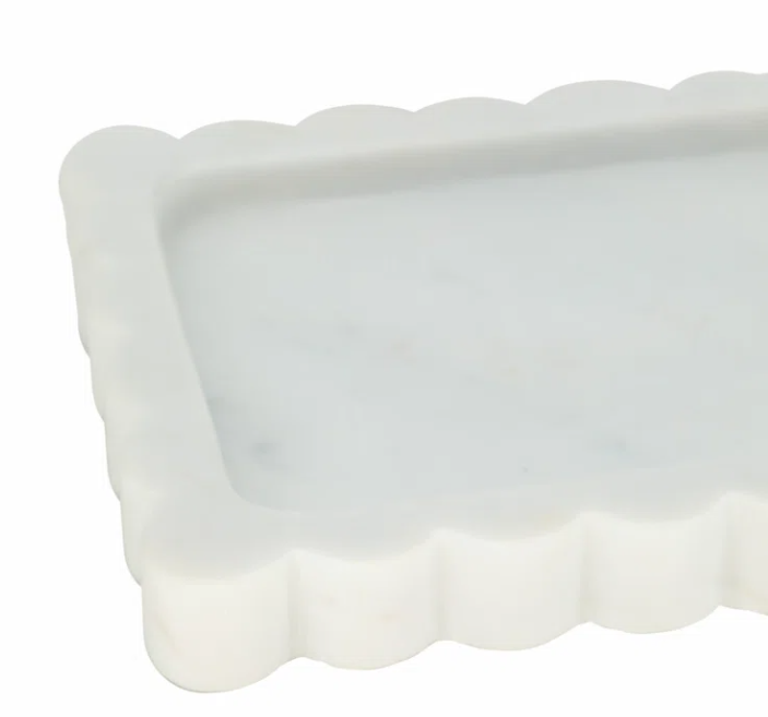 Marble Scallop Edge Tray