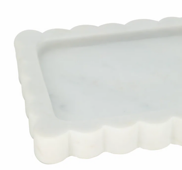 Marble Scallop Edge Tray