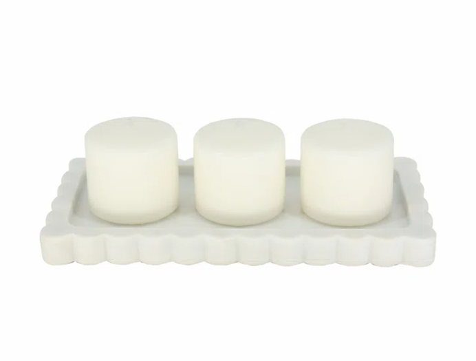 Marble Scallop Edge Tray