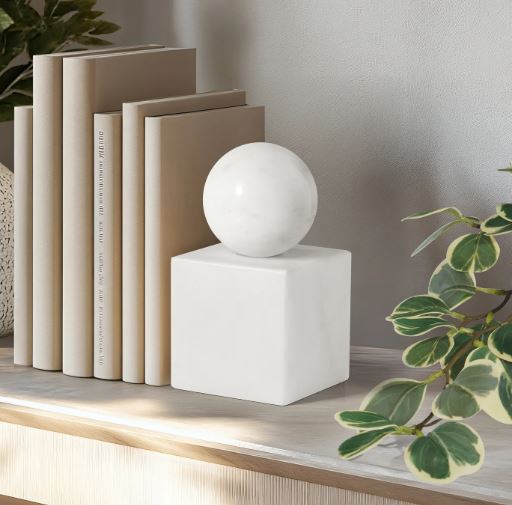 Marble Sphere Pillar Bookend