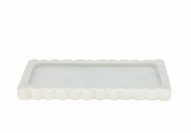 Marble Scallop Edge Tray