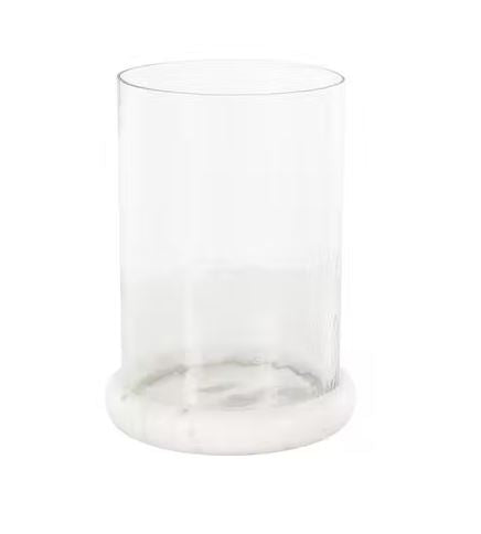 Glass Candle Holder with Marble Base