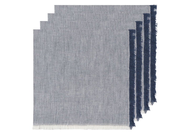 Midnight Blue Chambray Napkins - Set of 4