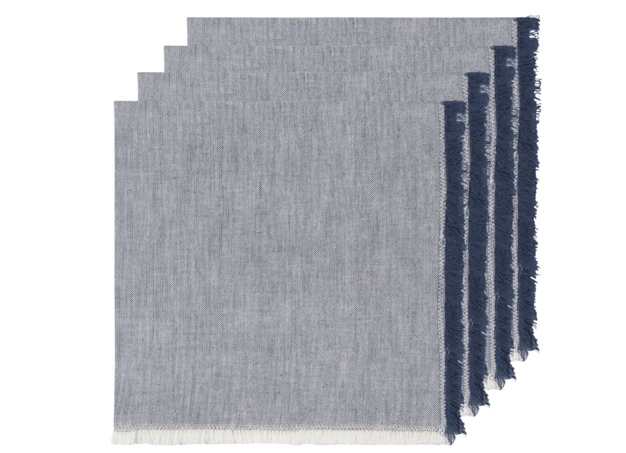 Midnight Blue Chambray Napkins - Set of 4
