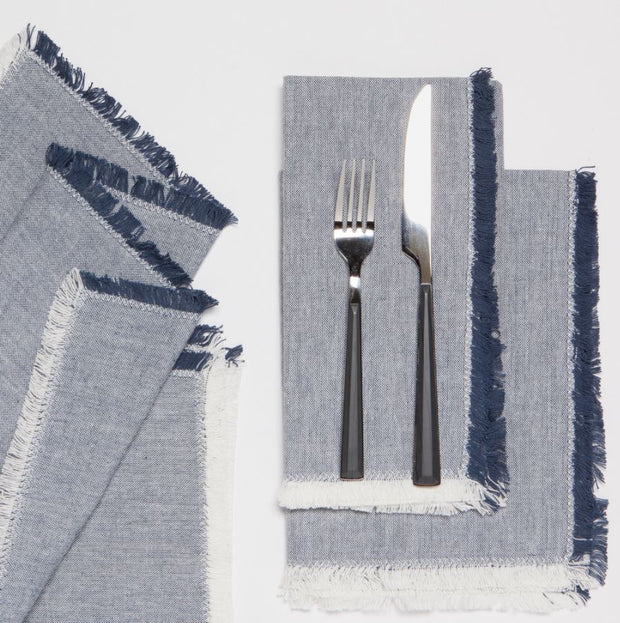 Midnight Blue Chambray Napkins - Set of 4