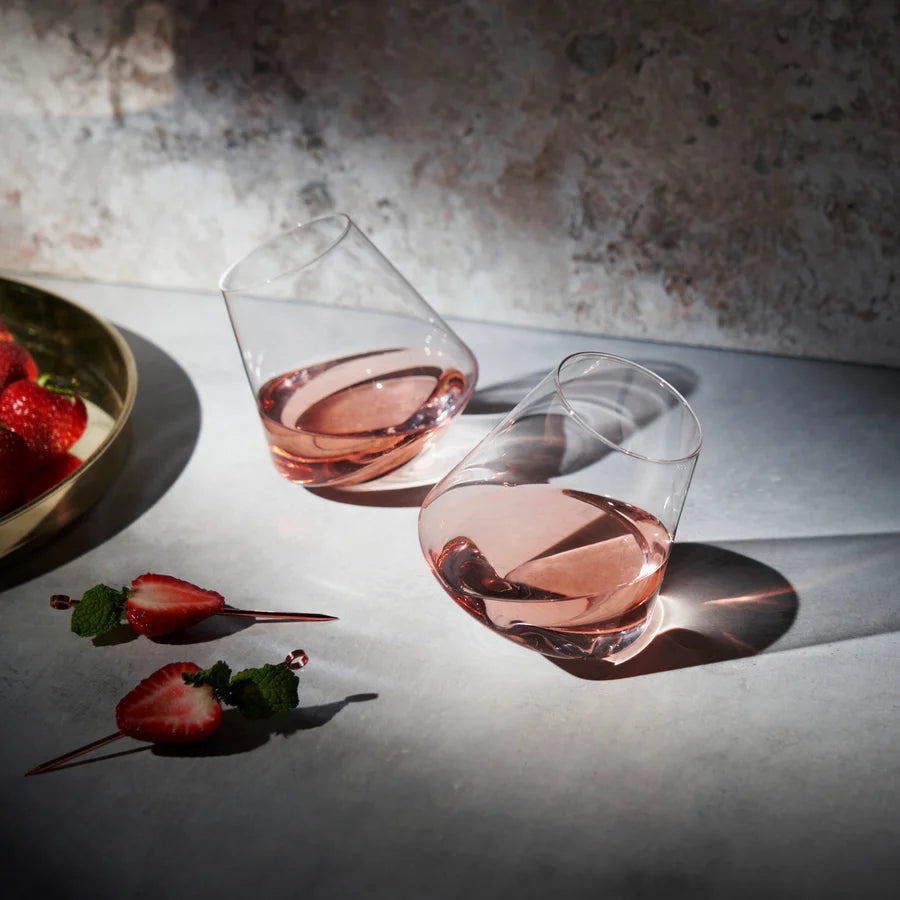 Rolling Crystal Wine Glasses – Set of 2
