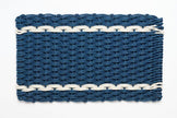 Navy Doormat with Two Pearl Stripes