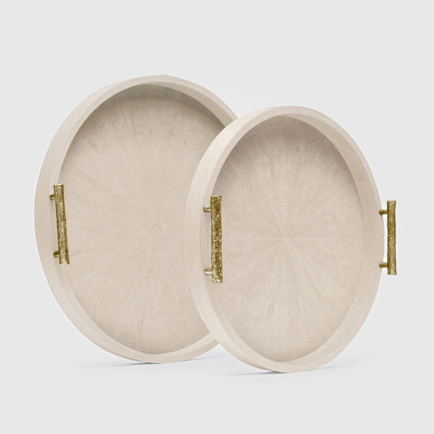Ivory Doris Shagreen Tray – Large