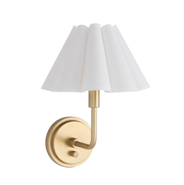 Polly Sconce Single - White Scallop