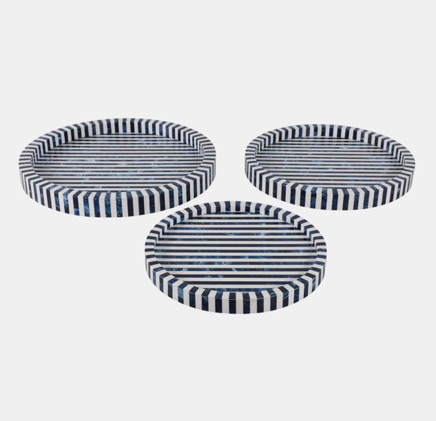Blue Round Resin Tray - Small